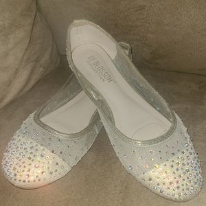 Sparkly bedazzled flat dress shoes